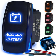 Load image into Gallery viewer, Waterproof Rocker Switch 12v ON/Off, LED Backlit with Etched Design w/Toggle Switch 12v - UTV, Auto, Boat 20A Variation