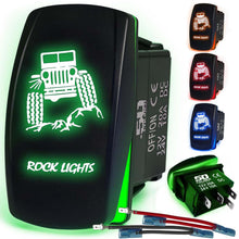 Load image into Gallery viewer, Waterproof Funny Rocker Switch 12v ON/Off, LED Backlit with Etched Design w/Toggle Switch 12v - UTV, Auto, Boat 20A Variation