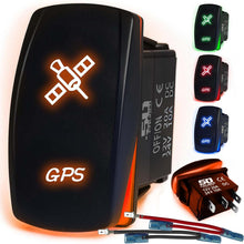 Load image into Gallery viewer, Waterproof Rocker Switch 12v ON/Off, LED Backlit with Etched Design w/Toggle Switch 12v - UTV, Auto, Boat 20A Variation
