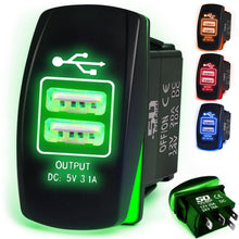 Load image into Gallery viewer, Waterproof Rocker Switch 12v ON/Off, LED Backlit with Etched Design w/Toggle Switch 12v - UTV, Auto, Boat 20A Variation