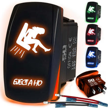 Load image into Gallery viewer, Waterproof Funny Rocker Switch 12v ON/Off, LED Backlit with Etched Design w/Toggle Switch 12v - UTV, Auto, Boat 20A Variation