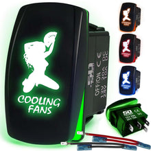 Load image into Gallery viewer, Waterproof Funny Rocker Switch 12v ON/Off, LED Backlit with Etched Design w/Toggle Switch 12v - UTV, Auto, Boat 20A Variation