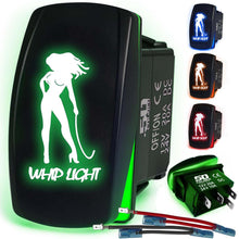 Load image into Gallery viewer, Waterproof Funny Rocker Switch 12v ON/Off, LED Backlit with Etched Design w/Toggle Switch 12v - UTV, Auto, Boat 20A Variation