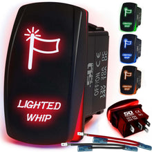 Load image into Gallery viewer, Waterproof Rocker Switch 12v ON/Off, LED Backlit with Etched Design w/Toggle Switch 12v - UTV, Auto, Boat 20A Variation