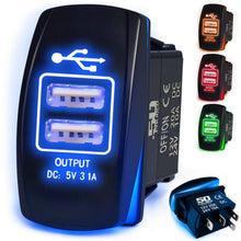 Load image into Gallery viewer, Waterproof Rocker Switch 12v ON/Off, LED Backlit with Etched Design w/Toggle Switch 12v - UTV, Auto, Boat 20A Variation