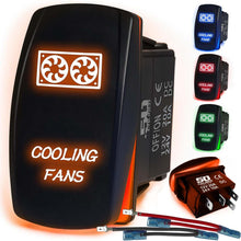 Load image into Gallery viewer, Waterproof Rocker Switch 12v ON/Off, LED Backlit with Etched Design w/Toggle Switch 12v - UTV, Auto, Boat 20A Variation