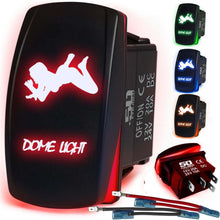 Load image into Gallery viewer, Waterproof Funny Rocker Switch 12v ON/Off, LED Backlit with Etched Design w/Toggle Switch 12v - UTV, Auto, Boat 20A Variation