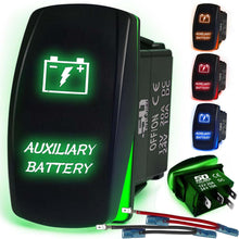 Load image into Gallery viewer, Waterproof Rocker Switch 12v ON/Off, LED Backlit with Etched Design w/Toggle Switch 12v - UTV, Auto, Boat 20A Variation