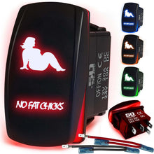 Load image into Gallery viewer, Waterproof Rocker Switch 12v ON/Off, LED Backlit with Etched Design w/Toggle Switch 12v - UTV, Auto, Boat 20A Variation