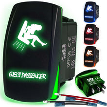 Load image into Gallery viewer, Waterproof Funny Rocker Switch 12v ON/Off, LED Backlit with Etched Design w/Toggle Switch 12v - UTV, Auto, Boat 20A Variation