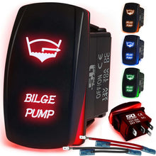 Load image into Gallery viewer, Waterproof Rocker Switch 12v ON/Off, LED Backlit with Etched Design w/Toggle Switch 12v - UTV, Auto, Boat 20A Variation