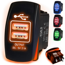 Load image into Gallery viewer, Waterproof Rocker Switch 12v ON/Off, LED Backlit with Etched Design w/Toggle Switch 12v - UTV, Auto, Boat 20A Variation