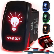 Load image into Gallery viewer, Waterproof Rocker Switch 12v ON/Off, LED Backlit with Etched Design w/Toggle Switch 12v - UTV, Auto, Boat 20A Variation