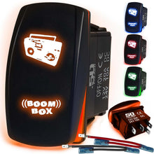Load image into Gallery viewer, Waterproof Funny Rocker Switch 12v ON/Off, LED Backlit with Etched Design w/Toggle Switch 12v - UTV, Auto, Boat 20A Variation