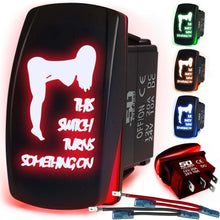 Load image into Gallery viewer, Waterproof Funny Rocker Switch 12v ON/Off, LED Backlit with Etched Design w/Toggle Switch 12v - UTV, Auto, Boat 20A Variation