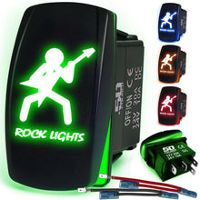 Load image into Gallery viewer, Waterproof Funny Rocker Switch 12v ON/Off, LED Backlit with Etched Design w/Toggle Switch 12v - UTV, Auto, Boat 20A Variation