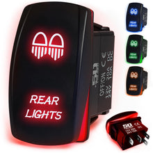 Load image into Gallery viewer, Waterproof Rocker Switch 12v ON/Off, LED Backlit with Etched Design w/Toggle Switch 12v - UTV, Auto, Boat 20A Variation