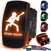 Load image into Gallery viewer, Waterproof Funny Rocker Switch 12v ON/Off, LED Backlit with Etched Design w/Toggle Switch 12v - UTV, Auto, Boat 20A Variation