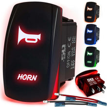Load image into Gallery viewer, Waterproof Rocker Switch 12v ON/Off, LED Backlit with Etched Design w/Toggle Switch 12v - UTV, Auto, Boat 20A Variation