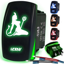 Load image into Gallery viewer, Waterproof Funny Rocker Switch 12v ON/Off, LED Backlit with Etched Design w/Toggle Switch 12v - UTV, Auto, Boat 20A Variation