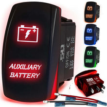Load image into Gallery viewer, Waterproof Rocker Switch 12v ON/Off, LED Backlit with Etched Design w/Toggle Switch 12v - UTV, Auto, Boat 20A Variation