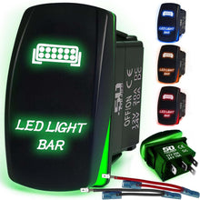 Load image into Gallery viewer, Waterproof Rocker Switch 12v ON/Off, LED Backlit with Etched Design w/Toggle Switch 12v - UTV, Auto, Boat 20A Variation