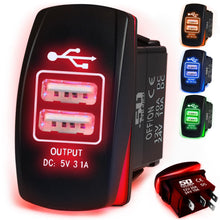 Load image into Gallery viewer, Waterproof Rocker Switch 12v ON/Off, LED Backlit with Etched Design w/Toggle Switch 12v - UTV, Auto, Boat 20A Variation