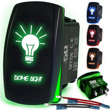 Load image into Gallery viewer, Waterproof Rocker Switch 12v ON/Off, LED Backlit with Etched Design w/Toggle Switch 12v - UTV, Auto, Boat 20A Variation