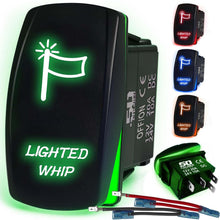 Load image into Gallery viewer, Waterproof Rocker Switch 12v ON/Off, LED Backlit with Etched Design w/Toggle Switch 12v - UTV, Auto, Boat 20A Variation