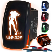 Load image into Gallery viewer, Waterproof Funny Rocker Switch 12v ON/Off, LED Backlit with Etched Design w/Toggle Switch 12v - UTV, Auto, Boat 20A Variation