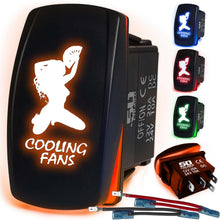 Load image into Gallery viewer, Waterproof Funny Rocker Switch 12v ON/Off, LED Backlit with Etched Design w/Toggle Switch 12v - UTV, Auto, Boat 20A Variation