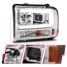 Load image into Gallery viewer, ANZO 99-04 Ford F250/F350/F450/Excursion (excl 99) Projector Headlights - w/Light Bar Chrome Housing 111552