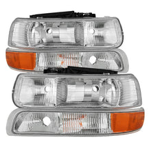 Load image into Gallery viewer, SPYDER xTune Chevy Silverado 1500 99-02 OEM Style Headlights w/ Bumper Lights - Chrome HD-JH-CSIL99-OE-SET 9035111
