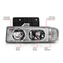 Load image into Gallery viewer, Anzo Chrome Crystal Headlights 1995-2005 Chevrolet Astro