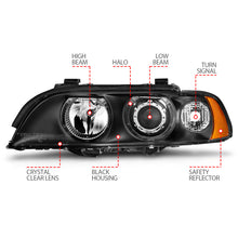 Load image into Gallery viewer, Anzo 1997-2001 BMW 5 Series Projector Headlights w/ Halo Black