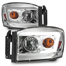 Load image into Gallery viewer, Anzo 06-09 Dodge RAM 1500/2500/3500 Headlights Chrome Housing/Clear Lens (w/ Light Bars) 111525