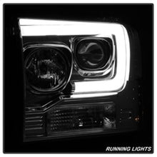 Load image into Gallery viewer, Spyder 05-07 Ford F250/350/450 SD Ver 2 Proj Headlights - Light Bar DRL - Black PRO-YD-FS05V2-LB-C 5084682