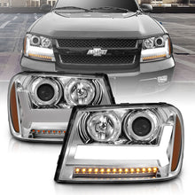 Load image into Gallery viewer, ANZO 2006-2009 Chevrolet Trailblazer Projector Headlights w/ Plank Style Design Chrome w/ Amber 111391