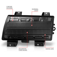 Load image into Gallery viewer, ANZO 2018-2021 Jeep Wrangler LED Side Markers Chrome Housing Smoke Lens w/ Seq. Signal Low Config 511087