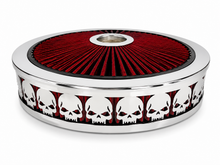 Load image into Gallery viewer, Blingz Beauty Bandz Red and Chrome Air Filter Assembly , Skullz - 750040