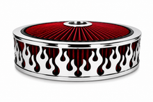 Load image into Gallery viewer, Blingz Beauty Bandz Red and Chrome Air Filter Assembly , Flames - 750044