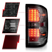 Load image into Gallery viewer, ANZO 15-19 Chevy Silverado 2500HD/3500HD (Factory Halogen Only) LED Tail Lights Smoke w/Clear Lens 311424