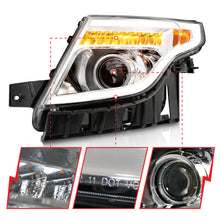 Load image into Gallery viewer, ANZO 11-15 Ford Explorer Projector Headlights w/ Light Bar Chrome Housing w/ Amber light 111576