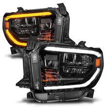 Load image into Gallery viewer, ANZO 2014-2017 Toyota Tundra LED Crystal Headlights w/ Switchback Black Housing w/ DRL 111531
