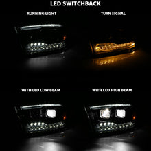 Load image into Gallery viewer, ANZO 2009-2018 Dodge Ram 1500 Led Projector Plank Style Switchback H.L Halo Black Amber (OE Style) 111464