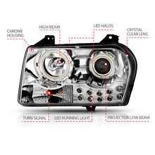 Load image into Gallery viewer, Anzo 2005-2010 Chrysler 300 Projector Headlights w/ Halo Chrome