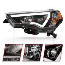 Load image into Gallery viewer, ANZO 14-18 Toyota 4 Runner Plank Style Projector Headlights Black w/ Amber 111416