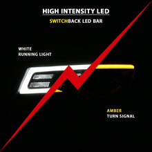 Load image into Gallery viewer, ANZO 2017-2018 Jeep Grand Cherokee Projector Headlights w/ Plank Style Switchback - Black w/ Amber 111418