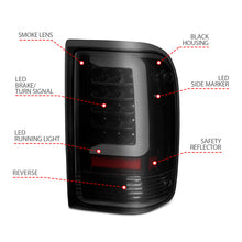 Load image into Gallery viewer, ANZO 1993-1997 Ford  Ranger LED Tail Lights w/ Light Bar Black Housing Clear Lens 311360