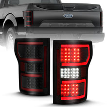 Load image into Gallery viewer, ANZO 18-19 Ford F-150 LED Taillight Black Housing Clear Lens Red Light Bar W/Sequential 311314
